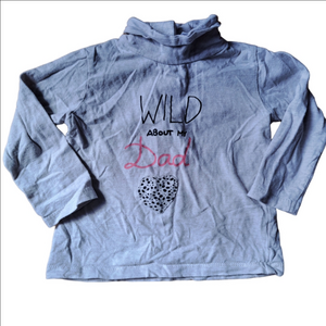 3/15$ Tex Baby Long Sleeve Shirt – “Wild About My Dad” Graphic – Size 23M